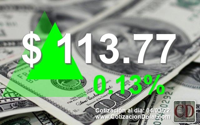04-03-22 sube el dólar hoy a $113.77